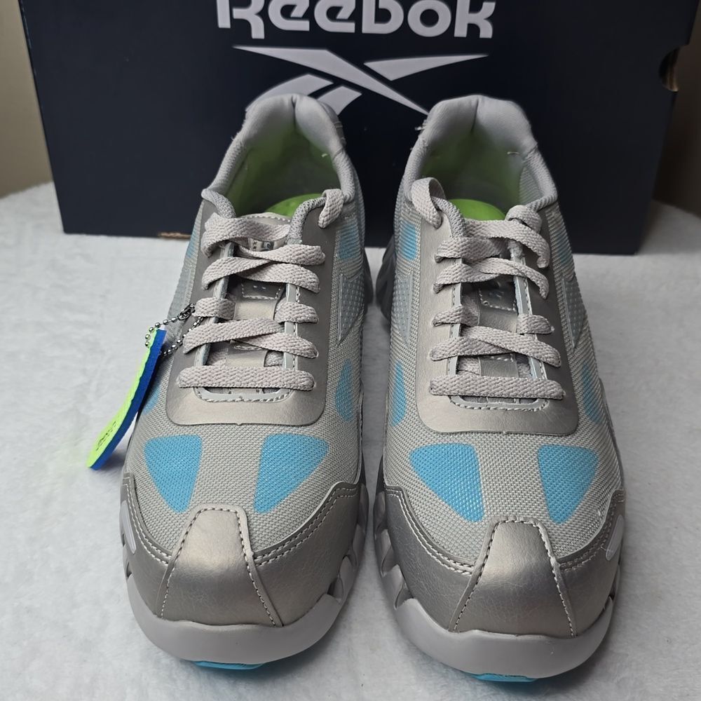 NIB Reebok Zig Pulse Work EH Comp Toe Sz 7.5 Wide Color:Grey/Powder Blue - Picture 2 of 11